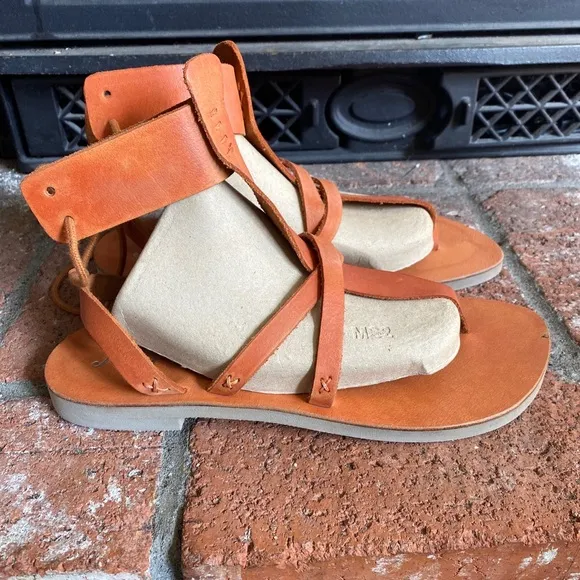 New! Free People Vacation Day Wrap Sandals Brown Leather US 9 EU 40