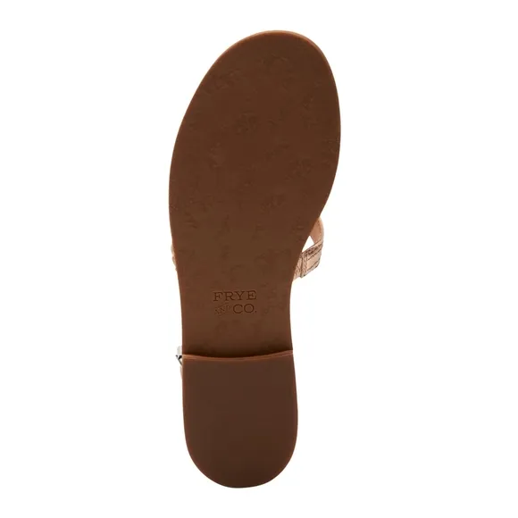 New! FRYE Women's Evie Studded Braided Leather Suede Ankle Strap Flat Sandals