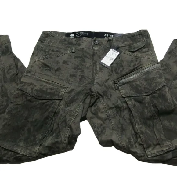 NEW G-STAR Raw Mens Pant GS Gray Size 32x32 Roviz Zip 3D Regular Tapered Cargo