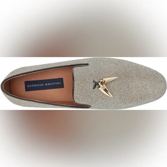NEW Giorgio Brutini Collide Loafers two-toned Gold/Iridescent Sz 12