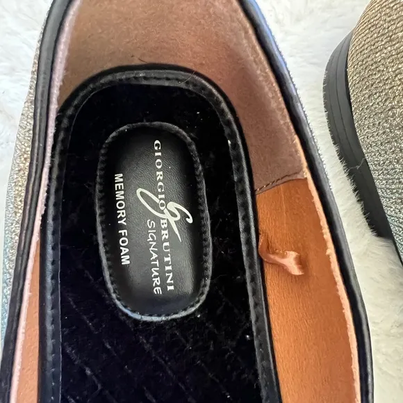 NEW Giorgio Brutini Collide Loafers two-toned Gold/Iridescent Sz 12