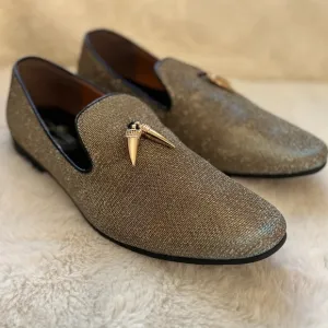 NEW Giorgio Brutini Collide Loafers two-toned Gold/Iridescent Sz 12