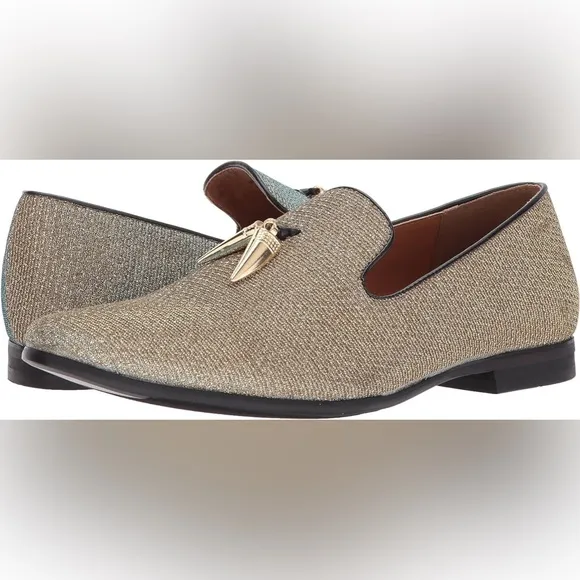 NEW Giorgio Brutini Collide Loafers two-toned Gold/Iridescent Sz 12