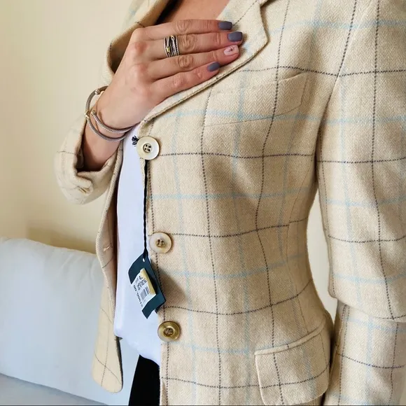 New Giorgio’s Palm Beach Wool Plaid Blazer Jacket $1950