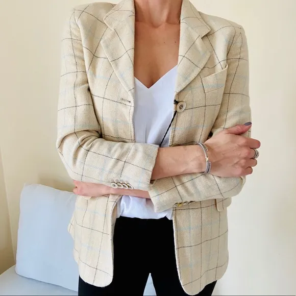 New Giorgio’s Palm Beach Wool Plaid Blazer Jacket $1950