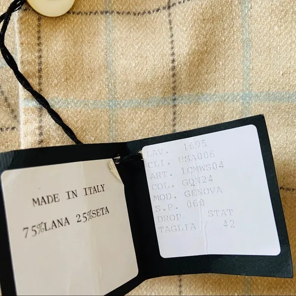 New Giorgio’s Palm Beach Wool Plaid Blazer Jacket $1950
