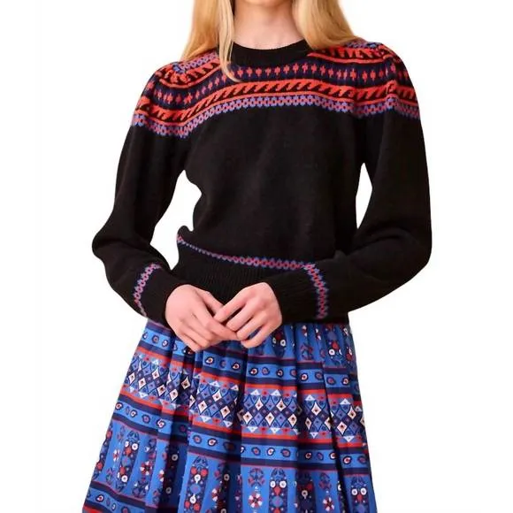 NEW HUNTER BELL jackie sweater in highgrove fairisle