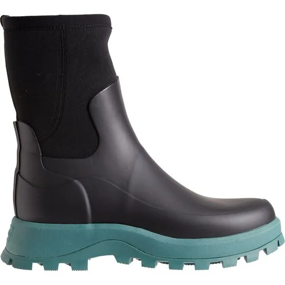 NEW  Hunter‎ City Explorer Short Rain Boots  Waterproof  Black/Teal women (252)