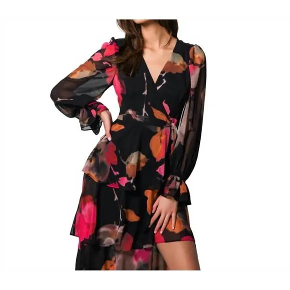 NEW HUTCH bardot maxi wrap dress in black