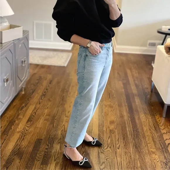New in box Bibi Lou Anthropologie black bow crystal flats