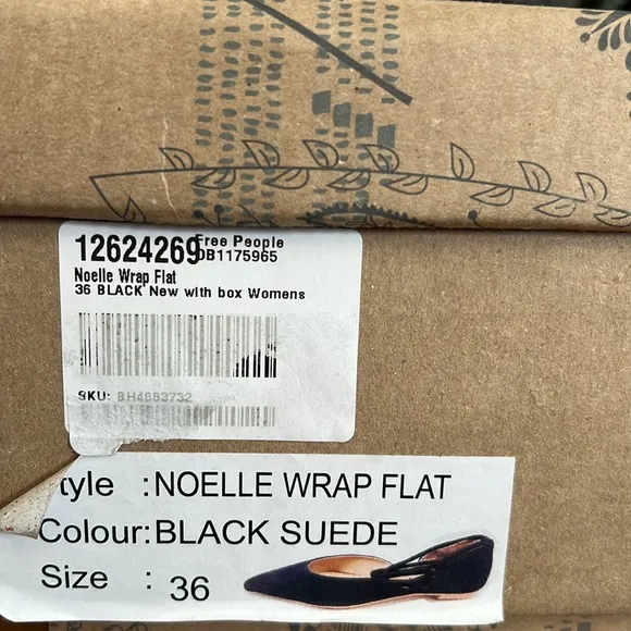 NEW IN BOX FREE PEOPLE Noelle Wrap Flat Suede Slip On Ballet Flats SIZE: 6