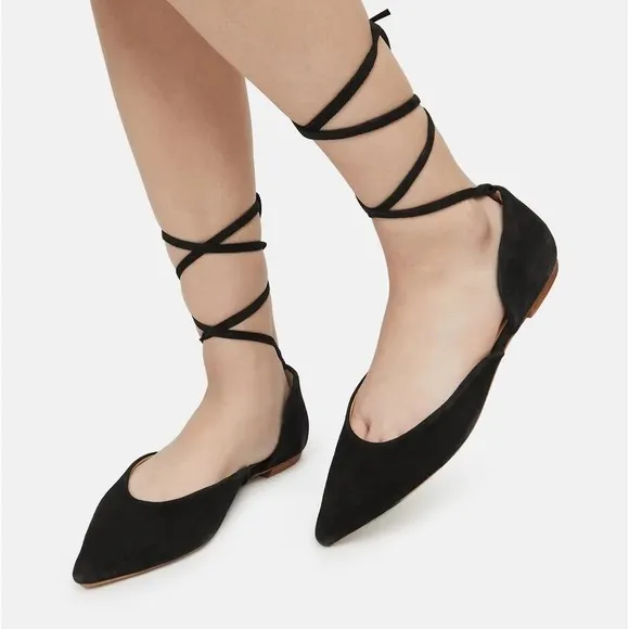 NEW IN BOX FREE PEOPLE Noelle Wrap Flat Suede Slip On Ballet Flats SIZE: 6
