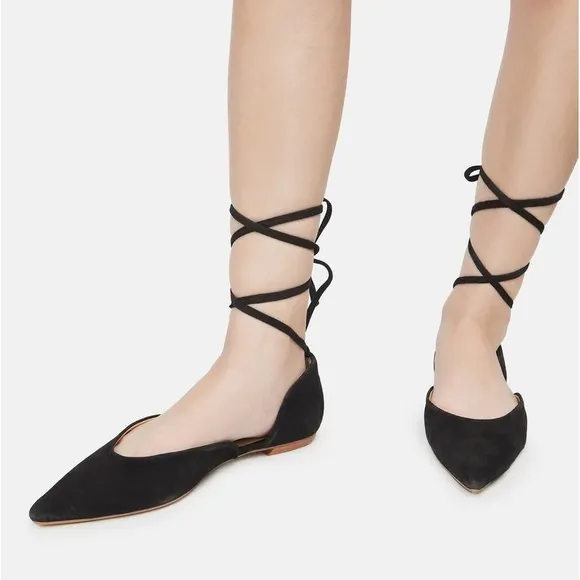 NEW IN BOX FREE PEOPLE Noelle Wrap Flat Suede Slip On Ballet Flats SIZE: 6