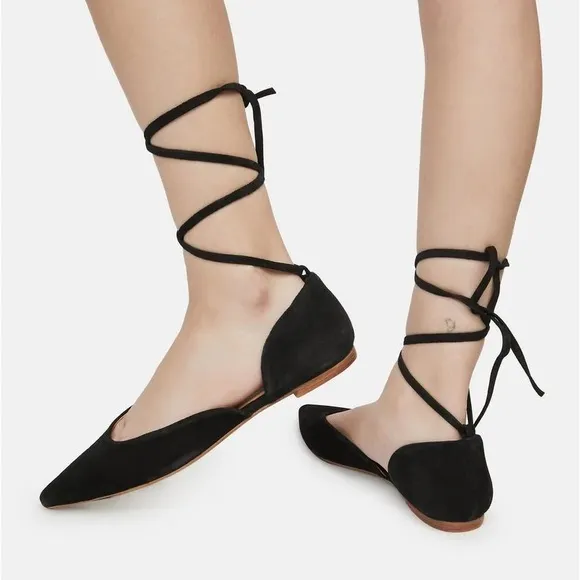 NEW IN BOX FREE PEOPLE Noelle Wrap Flat Suede Slip On Ballet Flats SIZE: 6