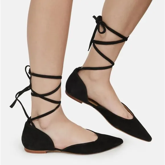 NEW IN BOX FREE PEOPLE Noelle Wrap Flat Suede Slip On Ballet Flats SIZE: 6