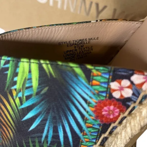 NEW IN BOX Johnny Was TIGRES MULE ESPADRILLE SIZE 9.5