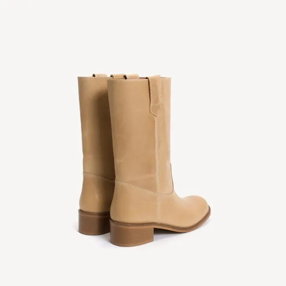 New JULIA GAUCHO BOOT IN LIGHT TAN ESCOVADO LEATHER