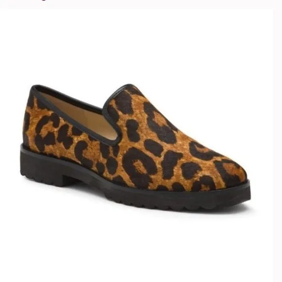 NEW KARL LAGERFELD Paris Leopard Print Calf-Hair Loafers Size 6:5