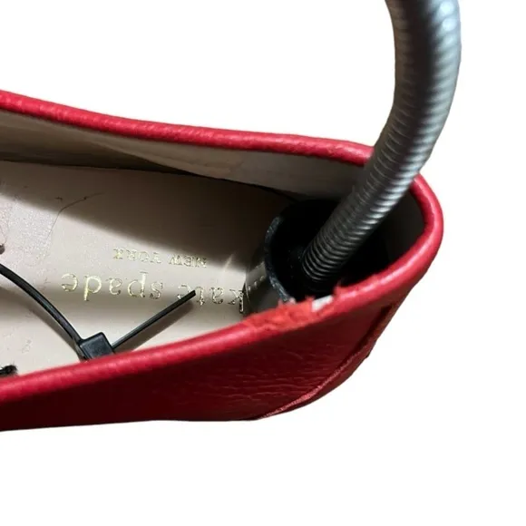 NEW Kate Spade Corrie Red Leather Women's Flat Slip On Loafers Size 6.5