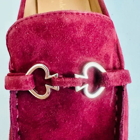 NEW KATE SPADE NEW YORK BERNICE BURGUNDY SUEDE LOAFERS SLIP-ON FLATS