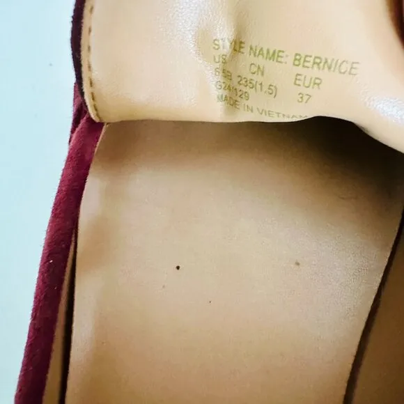 NEW KATE SPADE NEW YORK BERNICE BURGUNDY SUEDE LOAFERS SLIP-ON FLATS