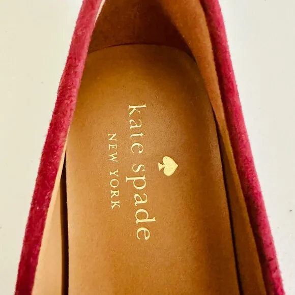 NEW KATE SPADE NEW YORK BERNICE BURGUNDY SUEDE LOAFERS SLIP-ON FLATS