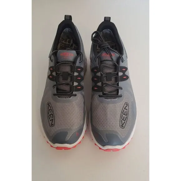 NEW KEEN Zionic Waterproof Mens Hiking Shoes (Steel Grey/Poppy Red) Size 13