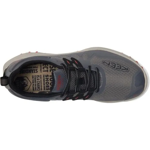NEW KEEN Zionic Waterproof Mens Hiking Shoes (Steel Grey/Poppy Red) Size 13
