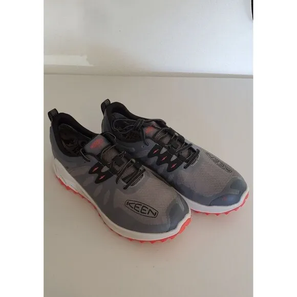 NEW KEEN Zionic Waterproof Mens Hiking Shoes (Steel Grey/Poppy Red) Size 13