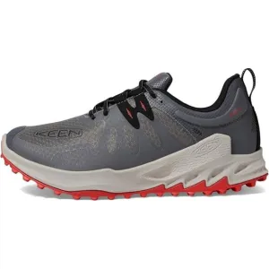 NEW KEEN Zionic Waterproof Mens Hiking Shoes (Steel Grey/Poppy Red) Size 13