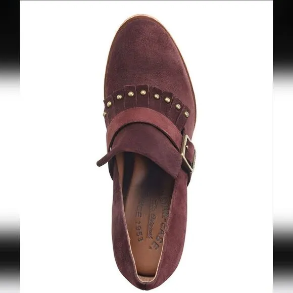 New Kork-Ease Burgundy Prim Suede Pump reddish purple high heels loafers 7.5-8.5