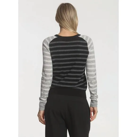 NEW LABEL THREAD emma glory stripe top in black