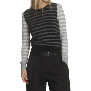 NEW LABEL THREAD emma glory stripe top in black