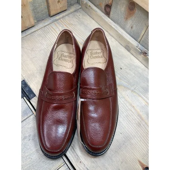 NEW Leather Classics Goodyear Penny Loafers Tan Brown 7D USA Made