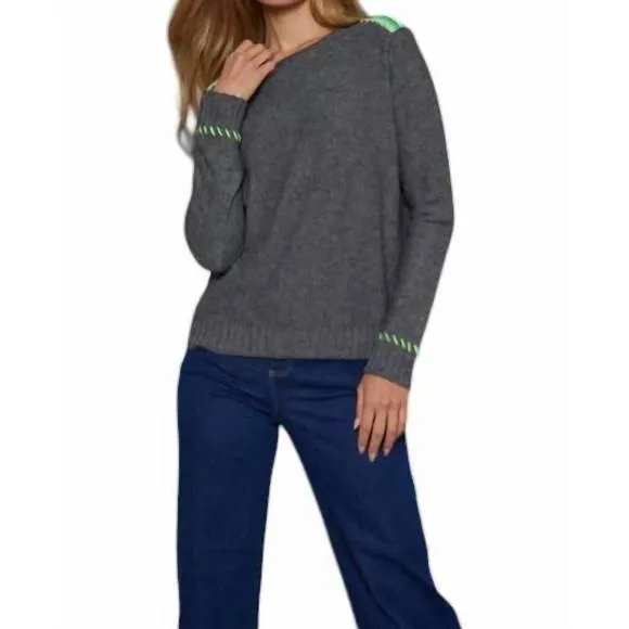 NEW LISA TODD think twice sweater in ash