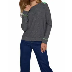 NEW LISA TODD think twice sweater in ash