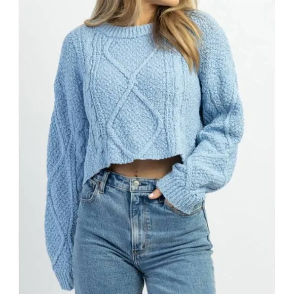 NEW MABLE fairytale cableknit sweater in baby blue