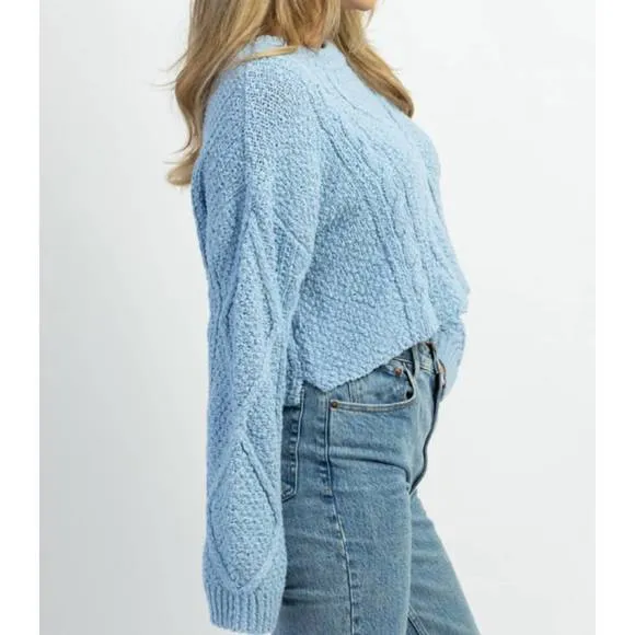NEW MABLE fairytale cableknit sweater in baby blue