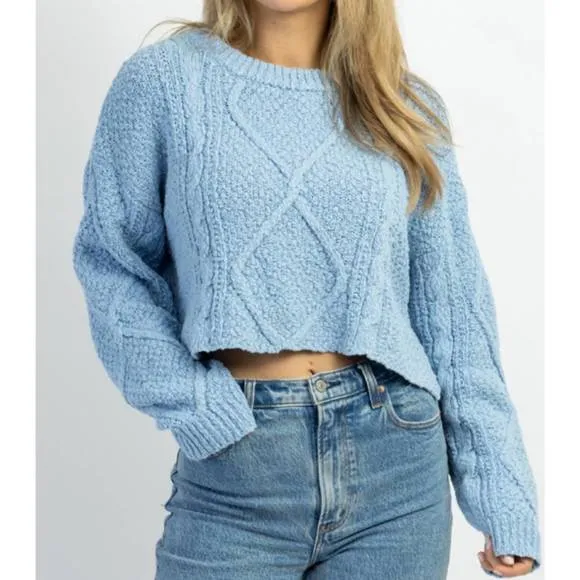 NEW MABLE fairytale cableknit sweater in baby blue