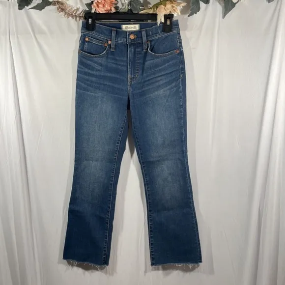 NEW Madewell [‎ 25 ] Cali Demi-Boot Raw-Hem Jeans in Preston Blue
