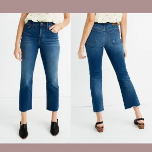 NEW Madewell [‎ 25 ] Cali Demi-Boot Raw-Hem Jeans in Preston Blue