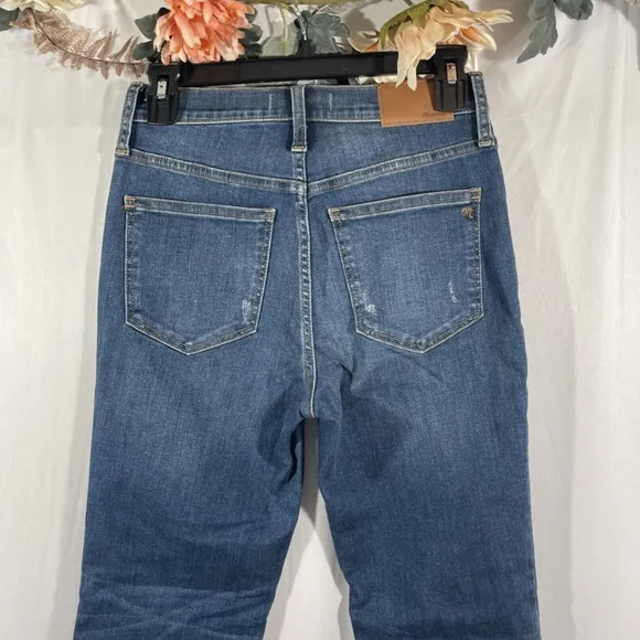 NEW Madewell [‎ 25 ] Cali Demi-Boot Raw-Hem Jeans in Preston Blue