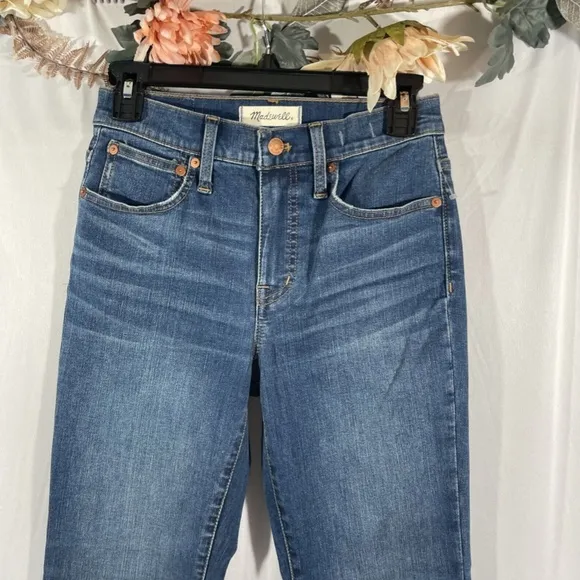 NEW Madewell [‎ 25 ] Cali Demi-Boot Raw-Hem Jeans in Preston Blue