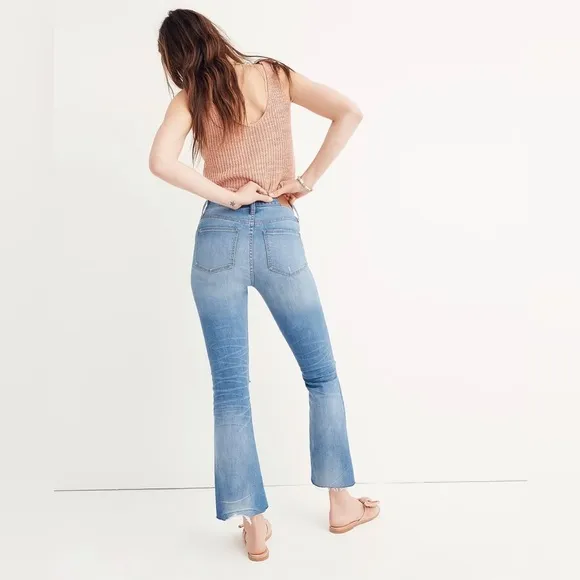 NEW! Madewell Cali Demi Boot Button Front Jeans Distressed Frayed Hem SZ 23