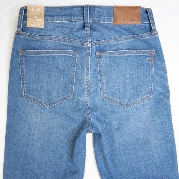 NEW Madewell‎ Cali Demi-Boot Jeans in Bronson Wash: Button-Front, size 25