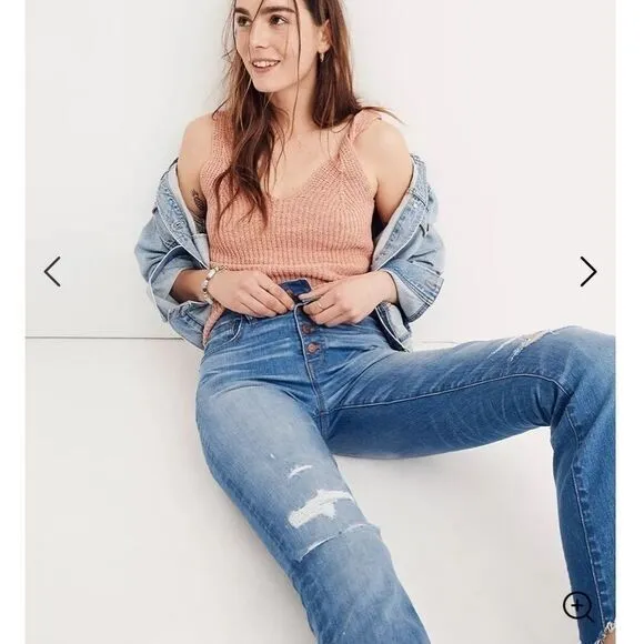 NEW Madewell‎ Cali Demi-Boot Jeans in Bronson Wash: Button-Front, size 25