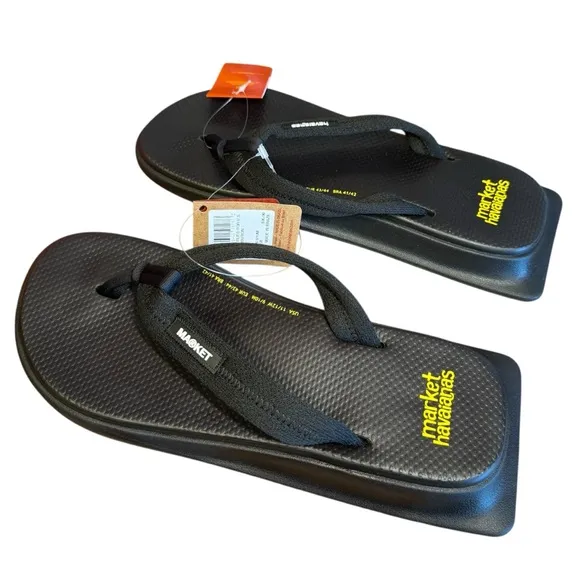 New Market Havaianas Heat Reactive Flat top Sandals Black. Unisex 9/10M 11/12W.