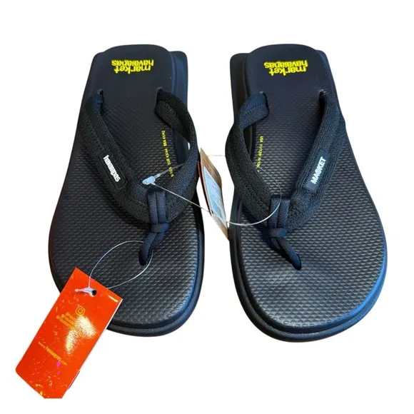 New Market Havaianas Heat Reactive Flat top Sandals Black. Unisex 9/10M 11/12W.