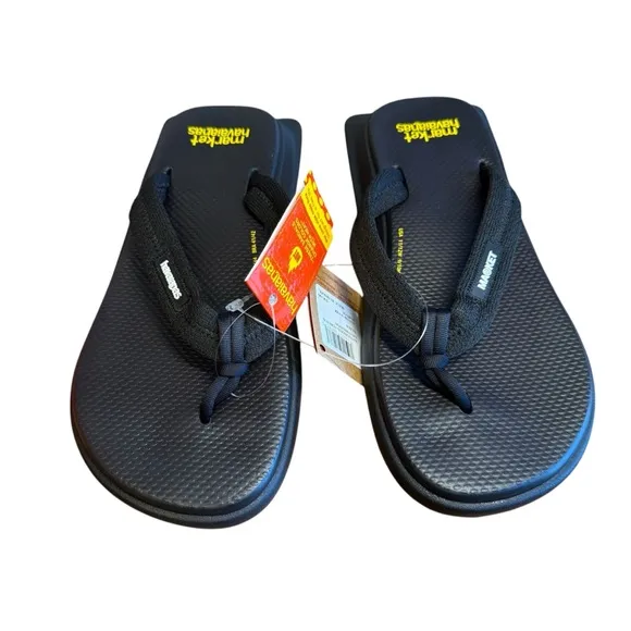 New Market Havaianas Heat Reactive Flat top Sandals Black. Unisex 9/10M 11/12W.