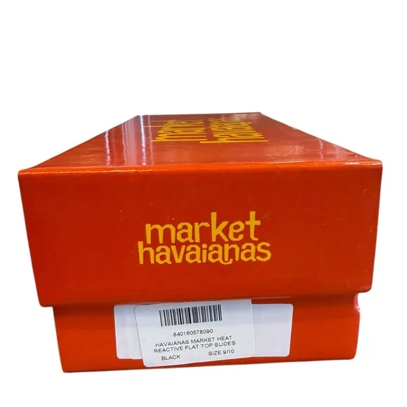 New Market Havaianas Heat Reactive Flat top Sandals Black. Unisex 9/10M 11/12W.